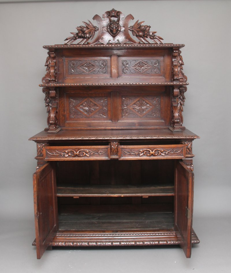 19th Century carved oak buffet