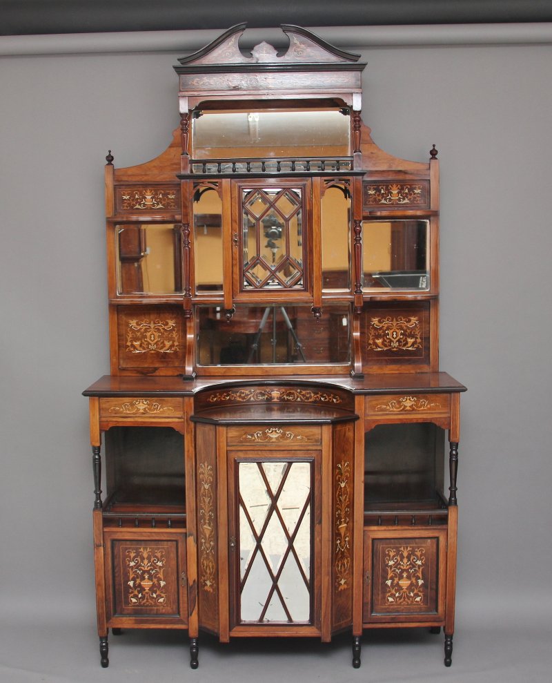 19th Century rosewood and inlaid cabinet