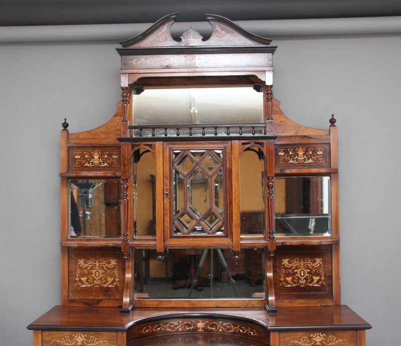 19th Century rosewood and inlaid cabinet