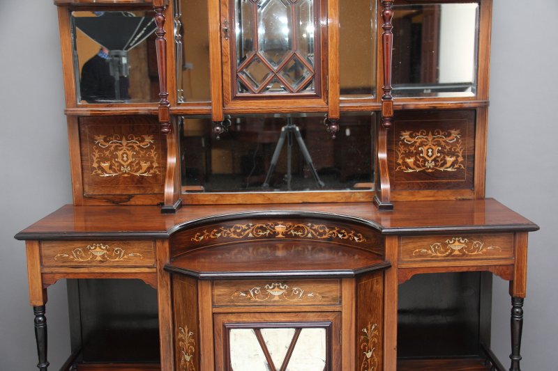 19th Century rosewood and inlaid cabinet