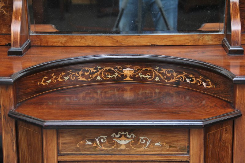 19th Century rosewood and inlaid cabinet