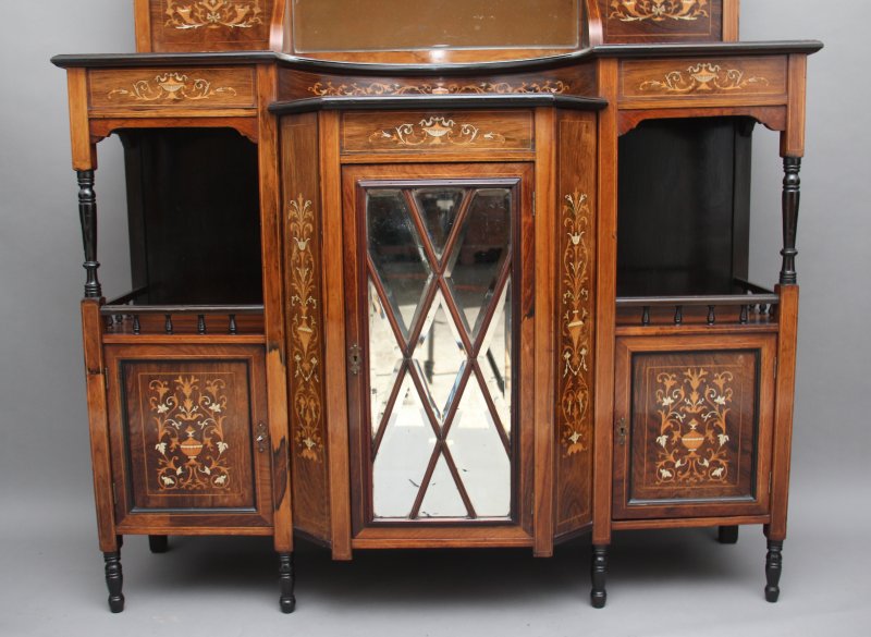 19th Century rosewood and inlaid cabinet