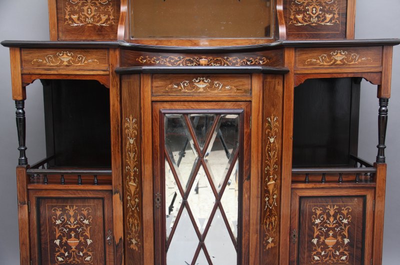 19th Century rosewood and inlaid cabinet