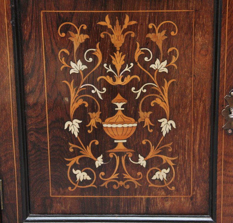 19th Century rosewood and inlaid cabinet