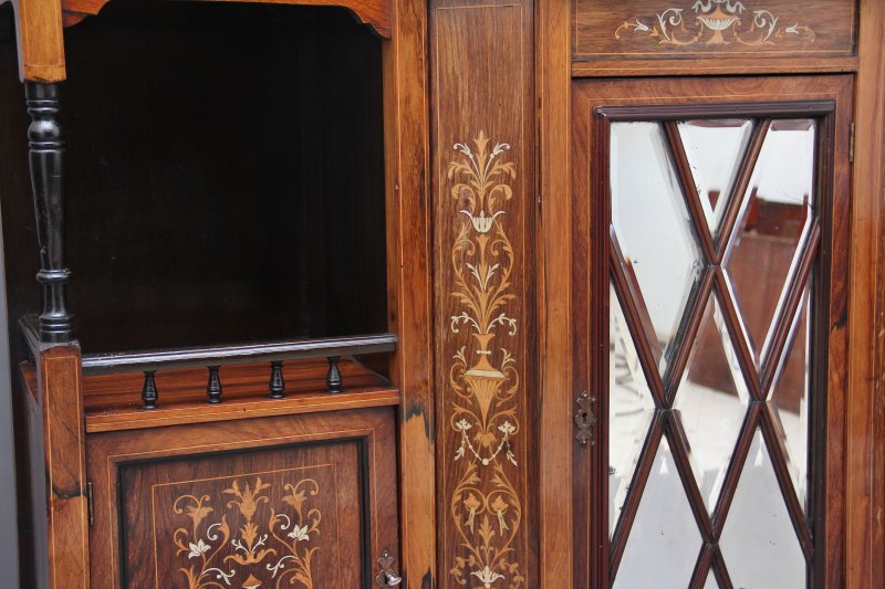 19th Century rosewood and inlaid cabinet