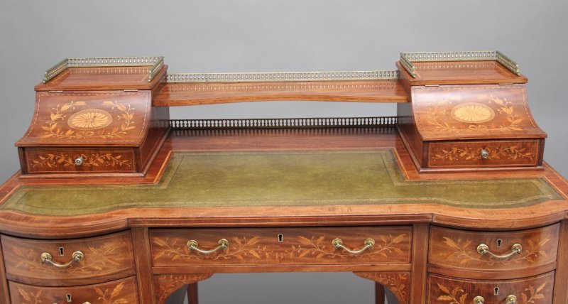 19th Century inlaid mahogany desk