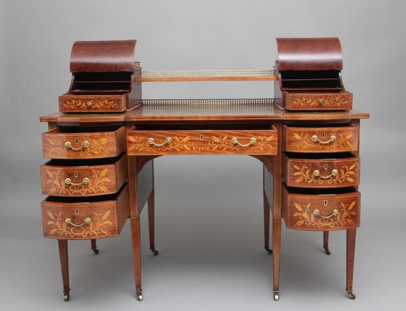 19th Century inlaid mahogany desk