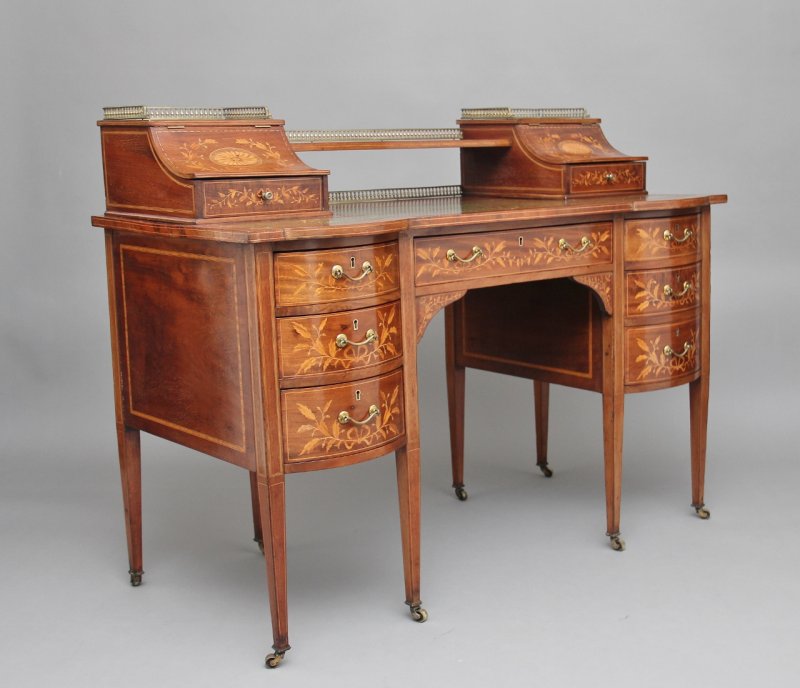 19th Century inlaid mahogany desk