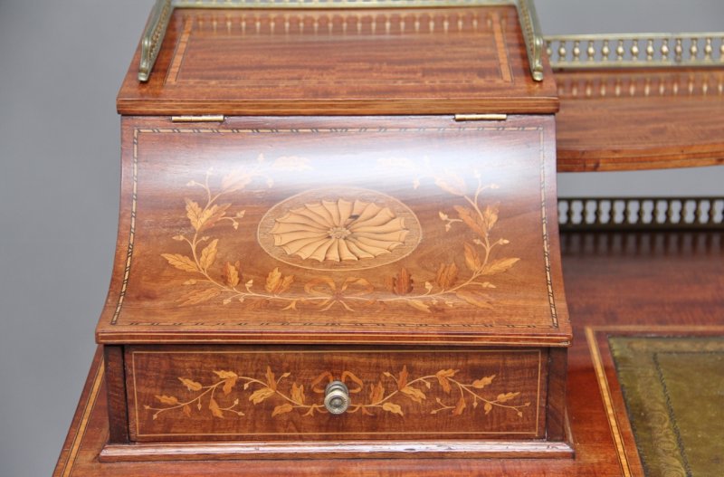 19th Century inlaid mahogany desk