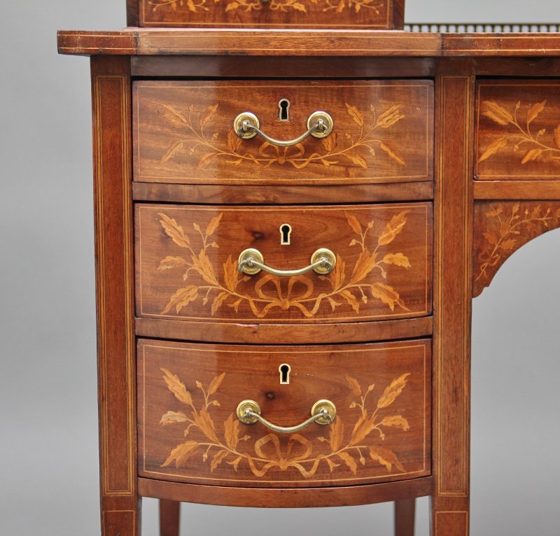 19th Century inlaid mahogany desk