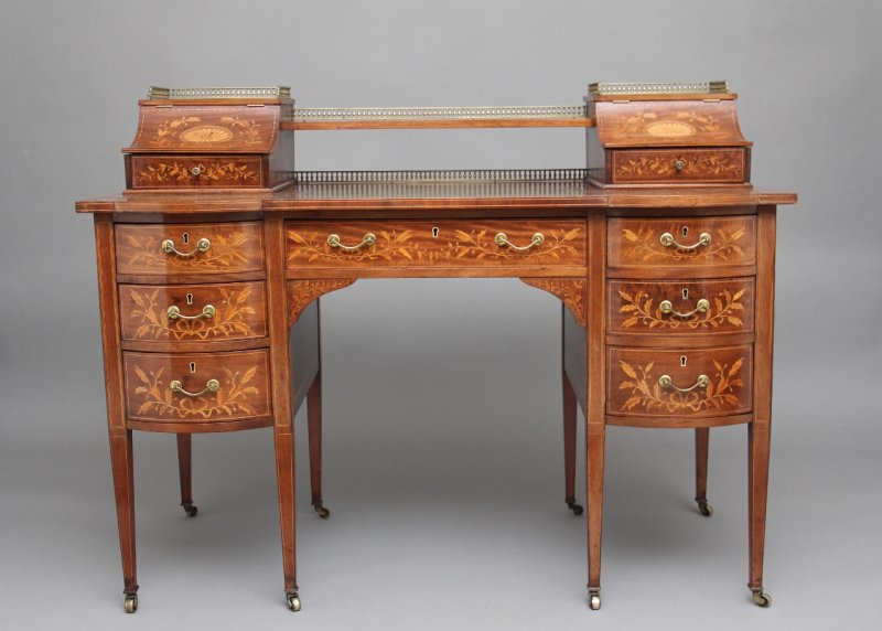 19th Century inlaid mahogany desk