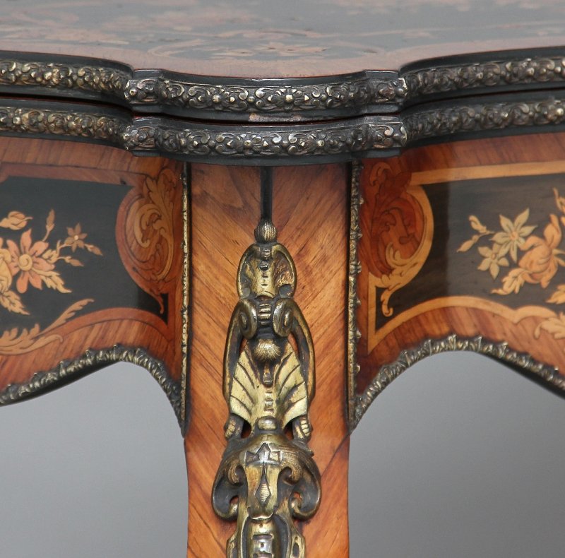 19th Century ebonised marquetry & ormolu card table