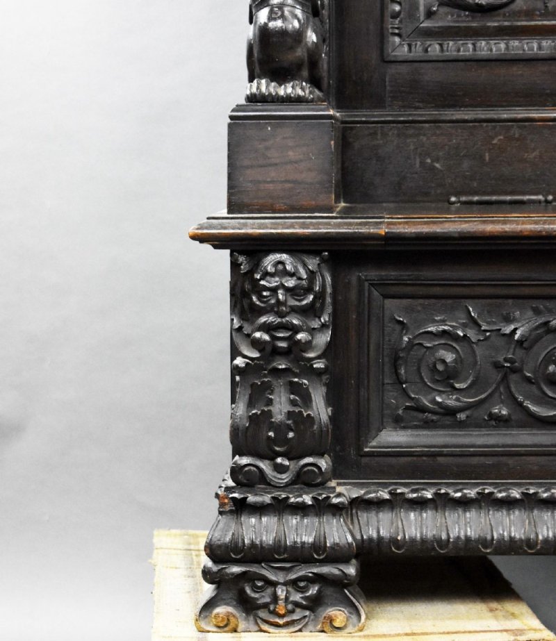 19th Century Heavily Carved Oak Settle