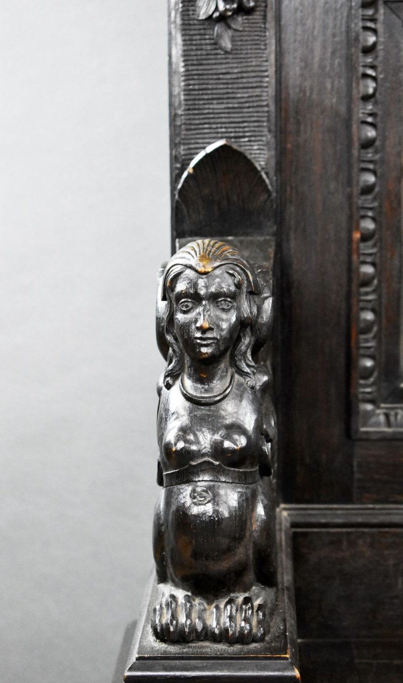 19th Century Heavily Carved Oak Settle