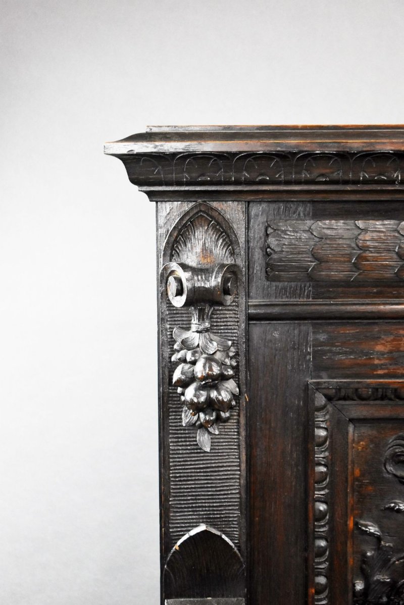 19th Century Heavily Carved Oak Settle