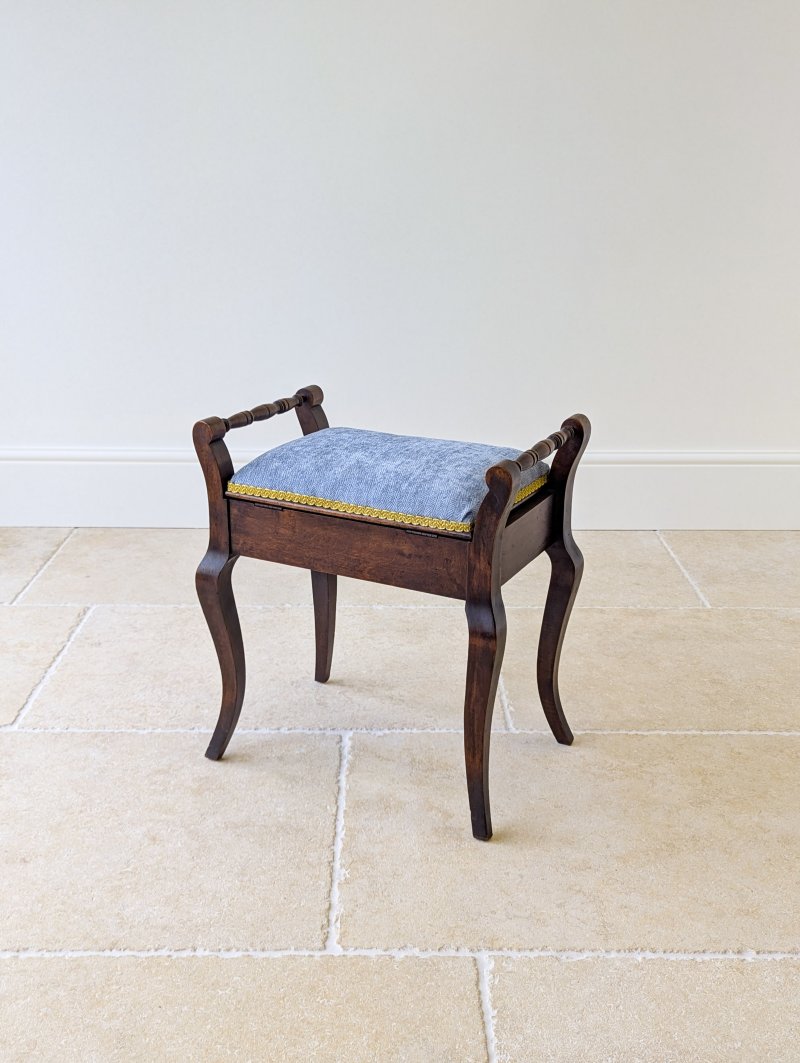 Antique Victorian Mahogany Piano Stool with Storage c.1890