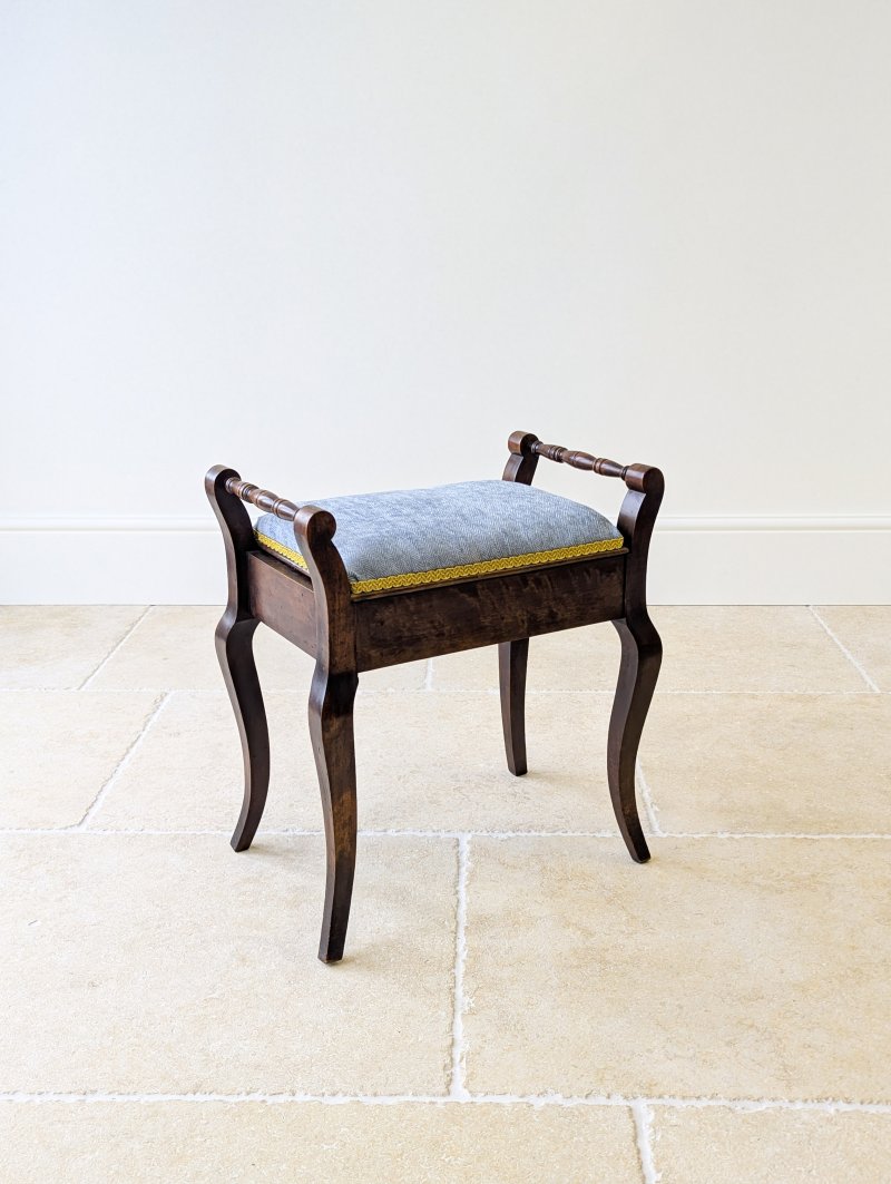 Antique Victorian Mahogany Piano Stool with Storage c.1890