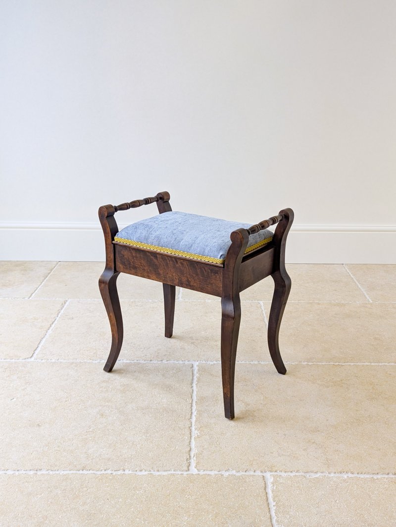 Antique Victorian Mahogany Piano Stool with Storage c.1890