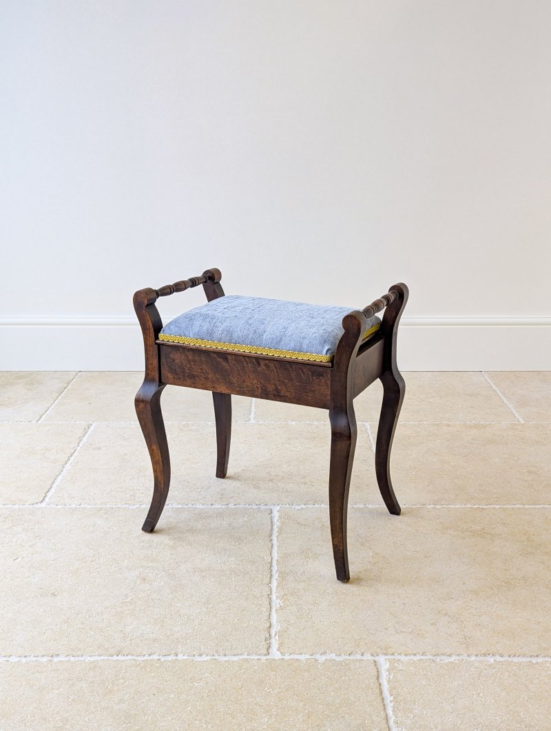 Antique Victorian Mahogany Piano Stool with Storage c.1890