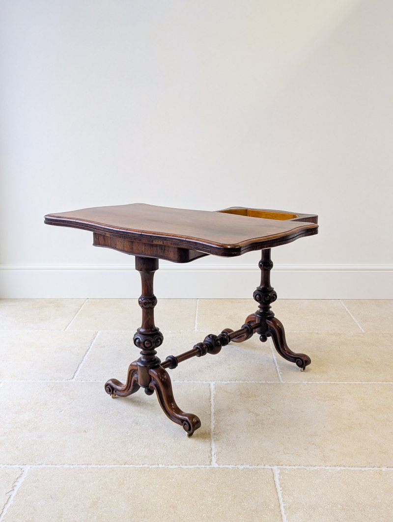 Antique Victorian Rosewood Card Table c.1860