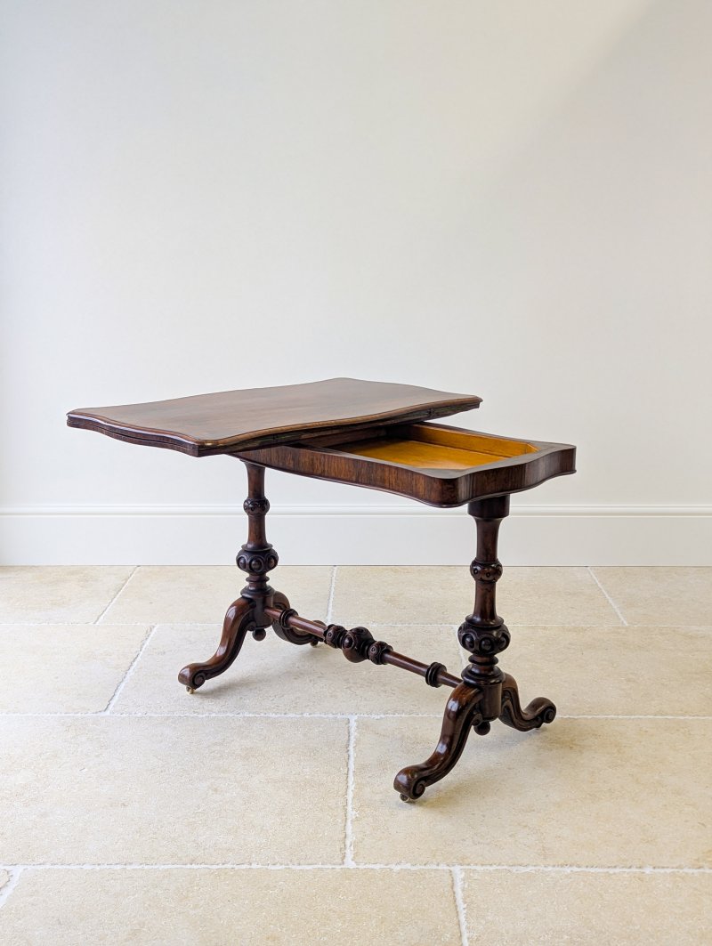 Antique Victorian Rosewood Card Table c.1860