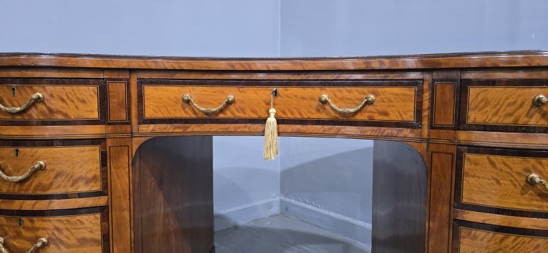 Fine English Satinwood Kidney Desk