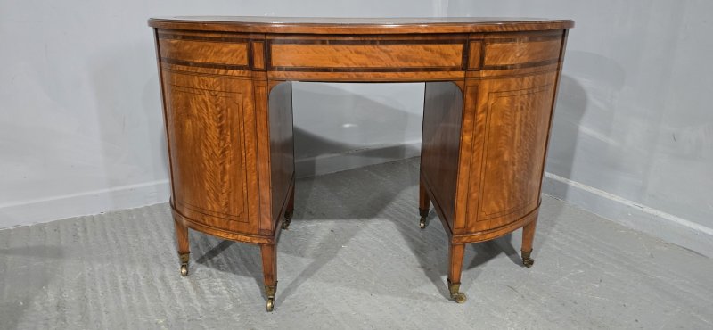 Fine English Satinwood Kidney Desk