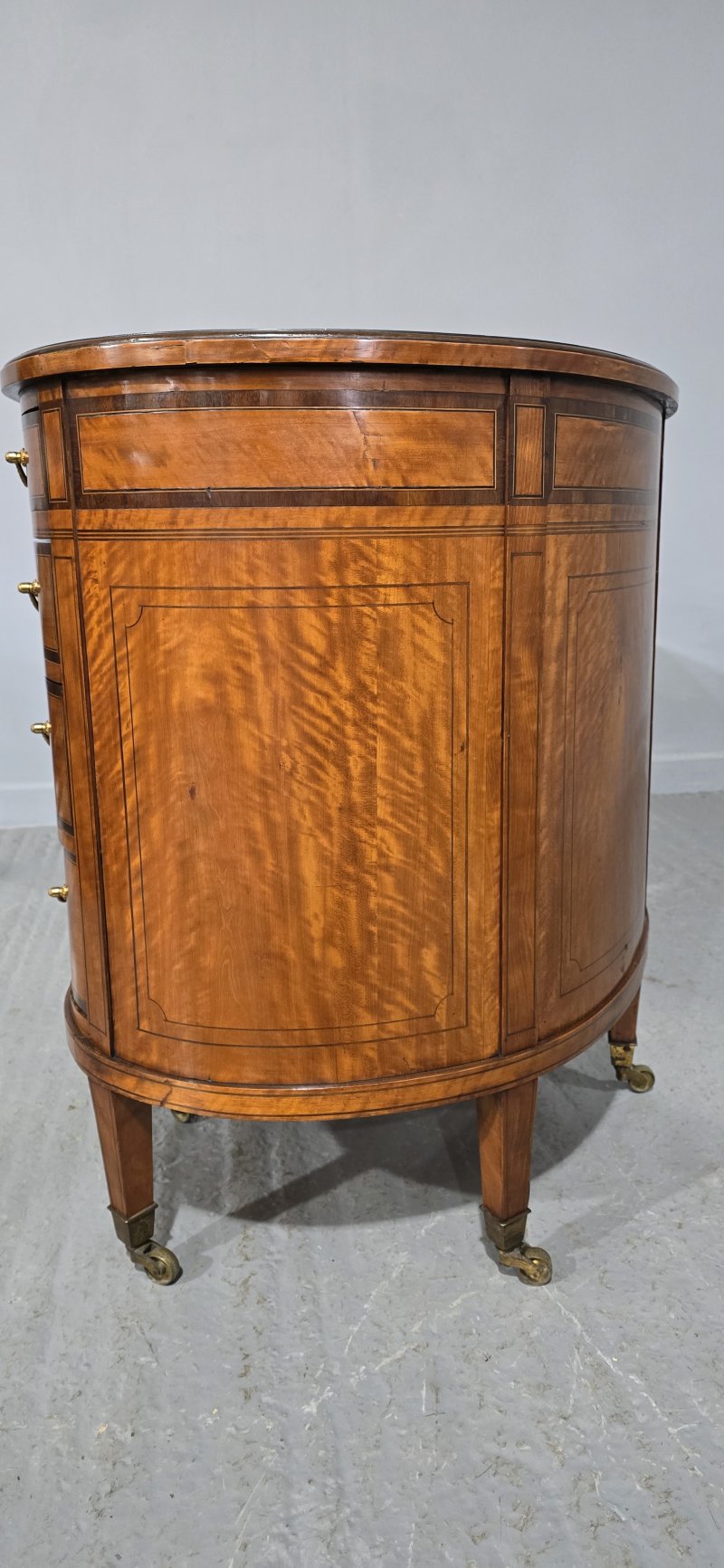 Fine English Satinwood Kidney Desk