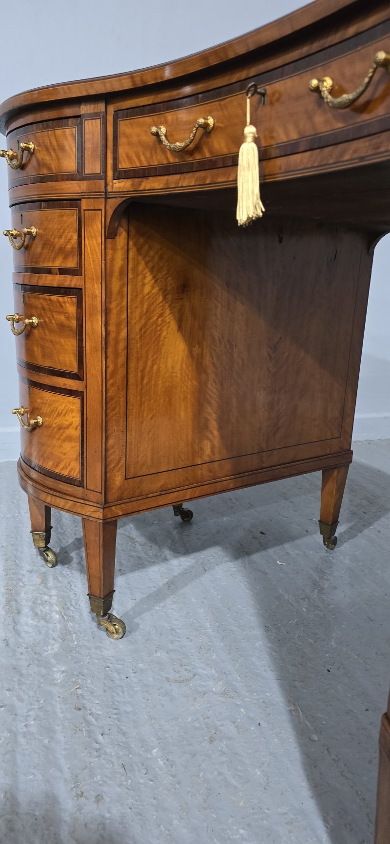 Fine English Satinwood Kidney Desk