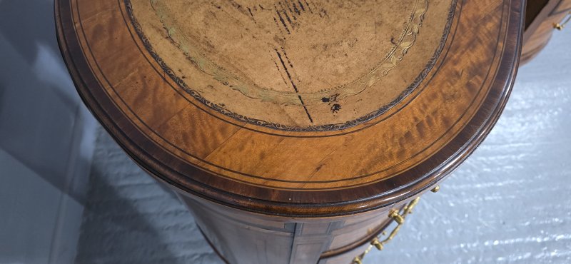 Fine English Satinwood Kidney Desk