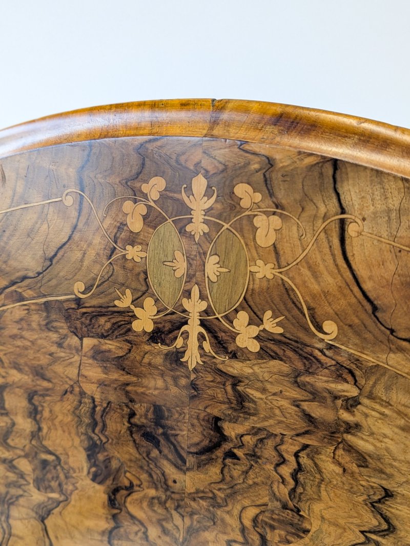 Antique Victorian Burr Walnut Tilt-Top Centre Table c.1860