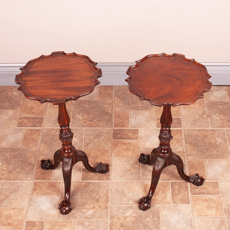 Very Good Quality Pair Of Carved Mahogany Wine Tables