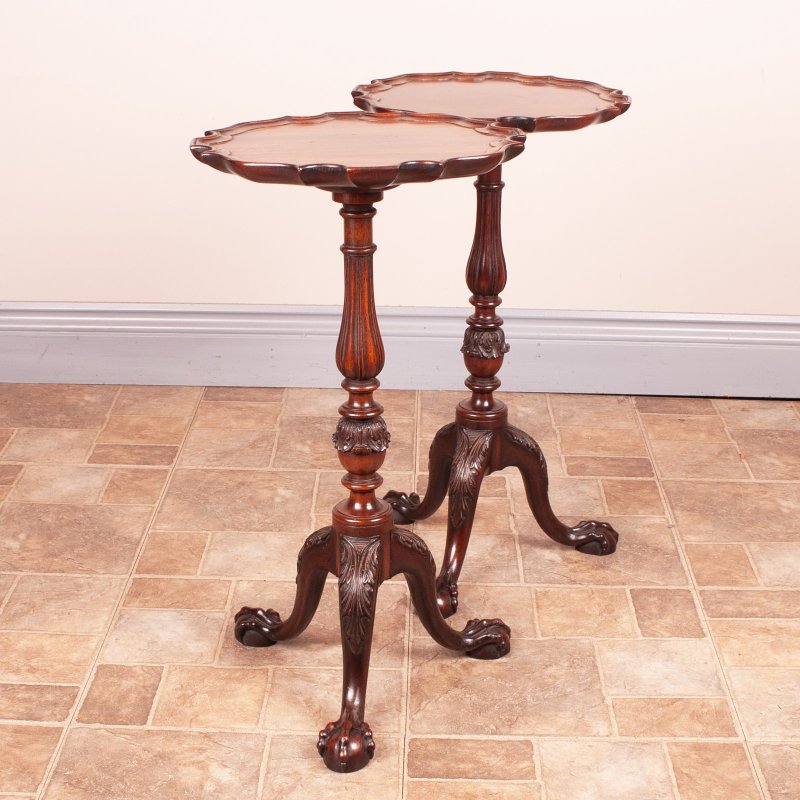 Very Good Quality Pair Of Carved Mahogany Wine Tables