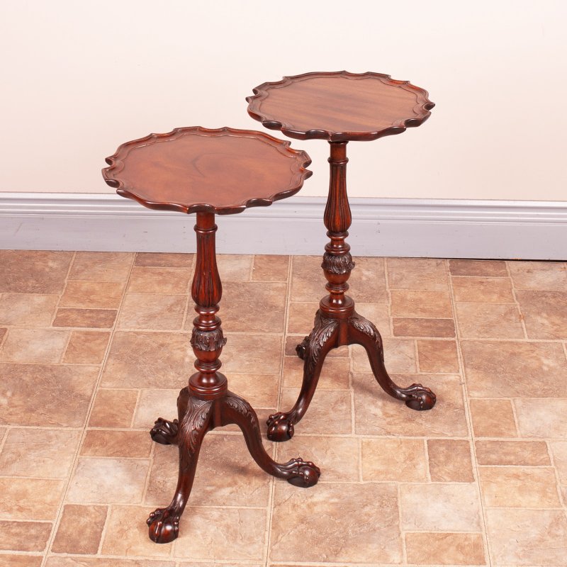 Very Good Quality Pair Of Carved Mahogany Wine Tables