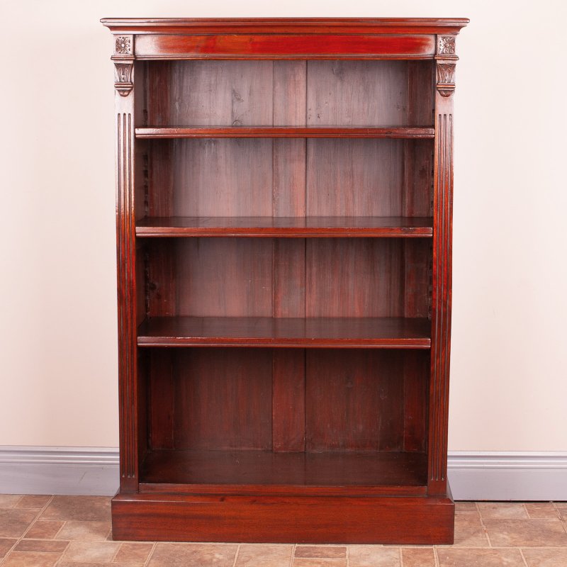 Good Quality Edwardian Mahogany Open Bookcase