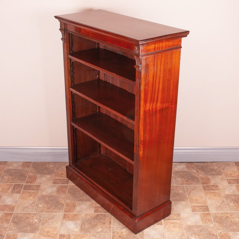 Good Quality Edwardian Mahogany Open Bookcase