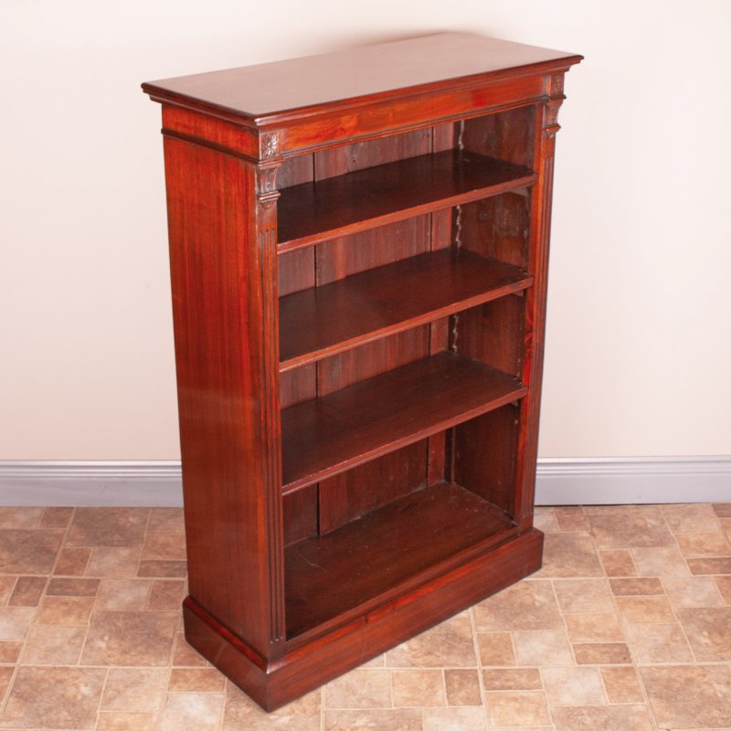 Good Quality Edwardian Mahogany Open Bookcase