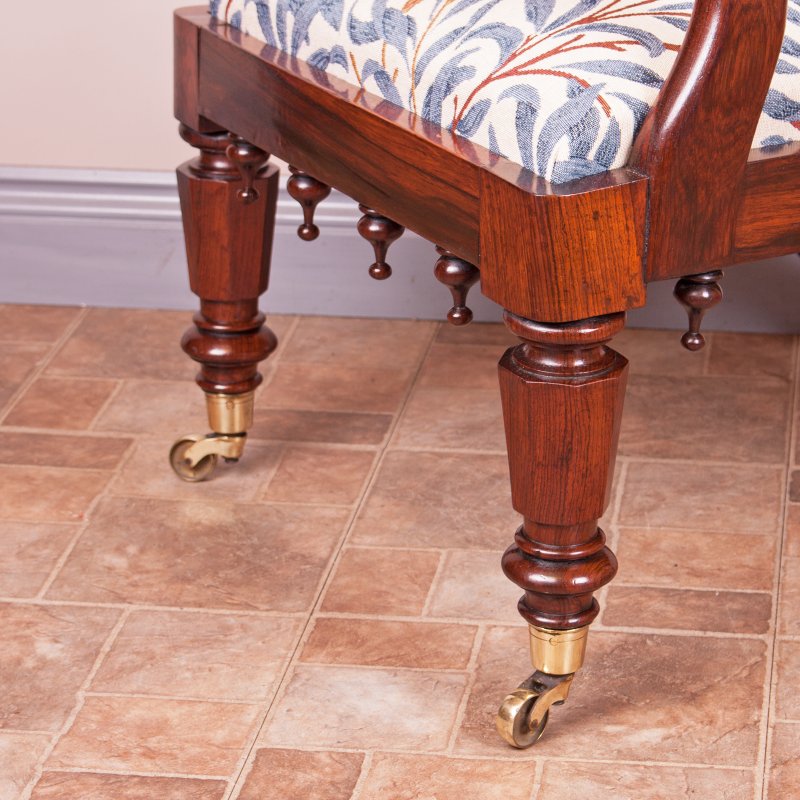 Good Quality 19thC Rosewood High Backed Library Armchair