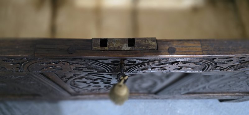 C17th Oak Coffer Charles 1