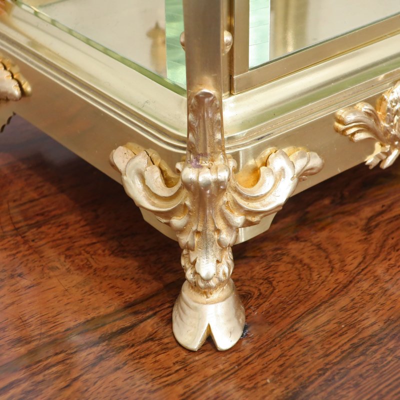 French Brass Four Glass Mantel Clock by Samuel Marti