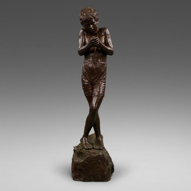 Bronze Figure Of A Boy By Giuseppe Renda (1859-1939)