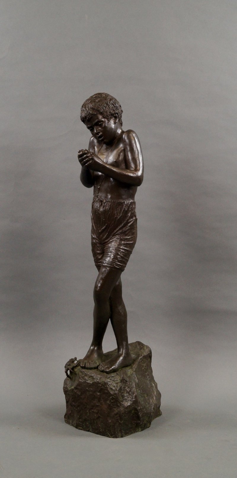 Bronze Figure Of A Boy By Giuseppe Renda (1859-1939)