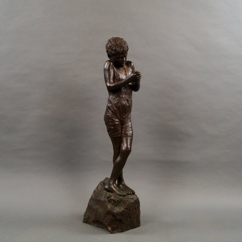 Bronze Figure Of A Boy By Giuseppe Renda (1859-1939)