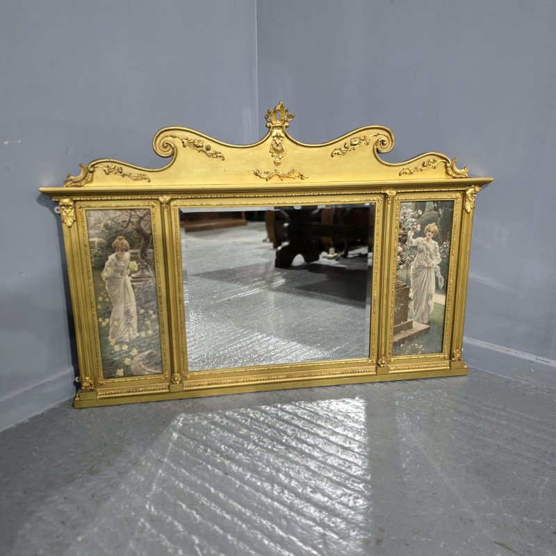 Edwardian Gilt Overmantle