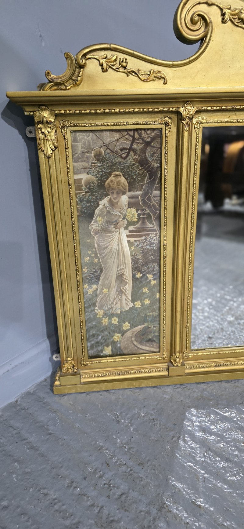 Edwardian Gilt Overmantle