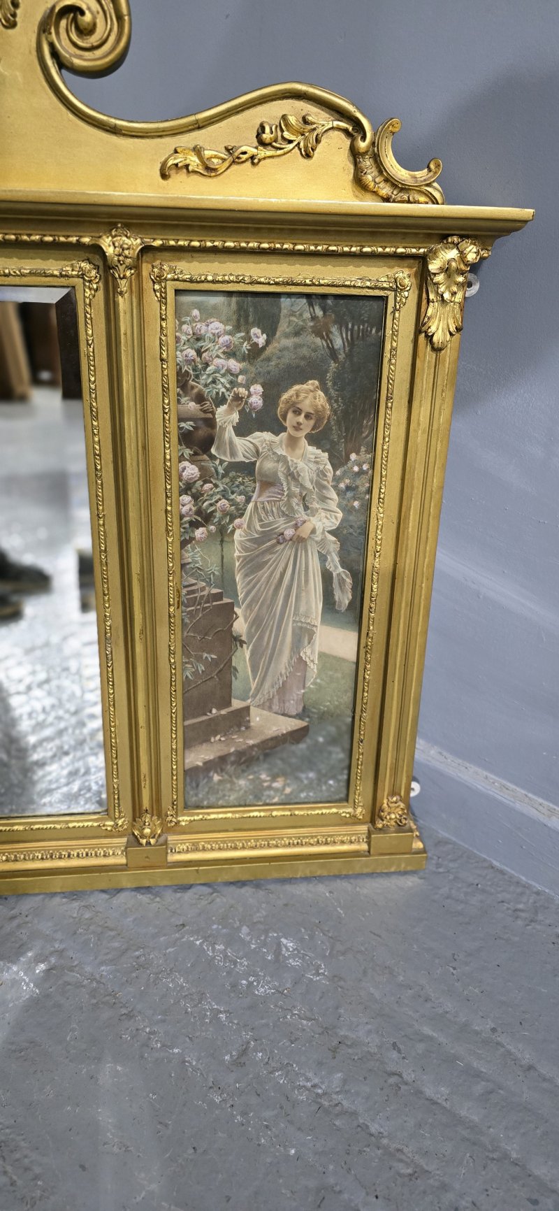 Edwardian Gilt Overmantle