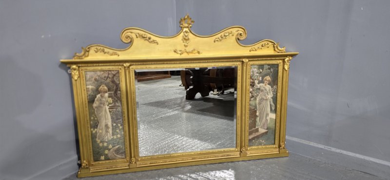 Edwardian Gilt Overmantle