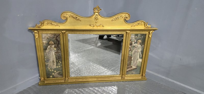 Edwardian Gilt Overmantle