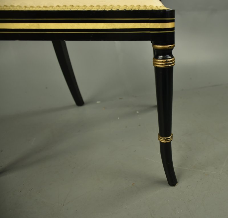 Set of six Regency ebonized dining chairs