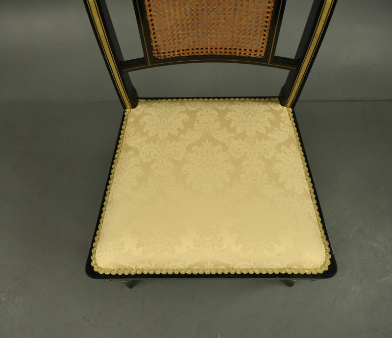 Set of six Regency ebonized dining chairs